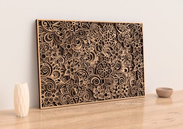 multilayered vintage flower 3D art